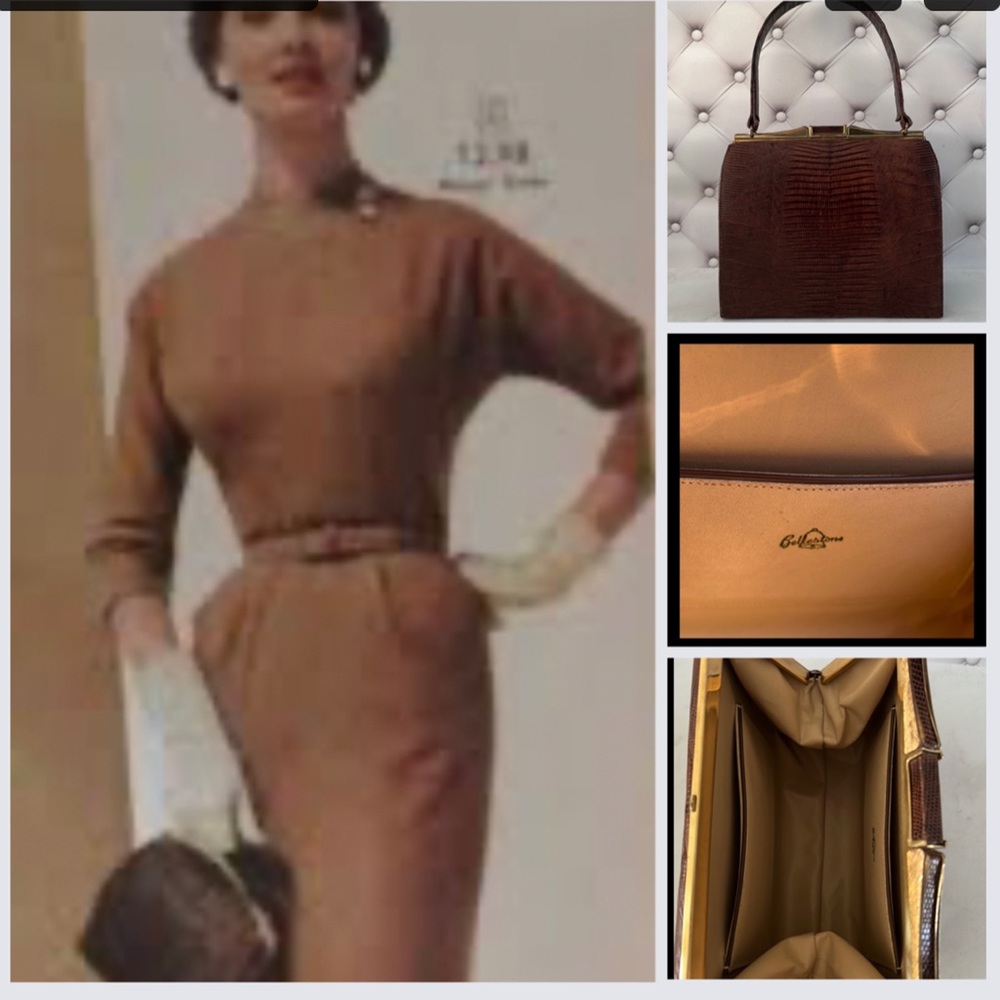 Bellestons Woman’s Purse 50-60s  Crocodile Leather Color Brown